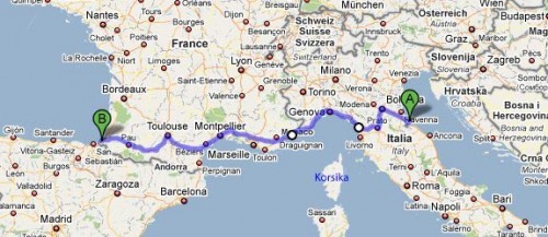 Fem hav - circa 1500 km