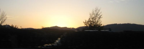 Solnedgang (tatt i fart)