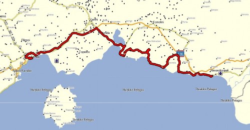 204 km i øst, mot vest