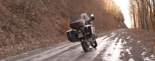 BMW R1150GS og isete vei